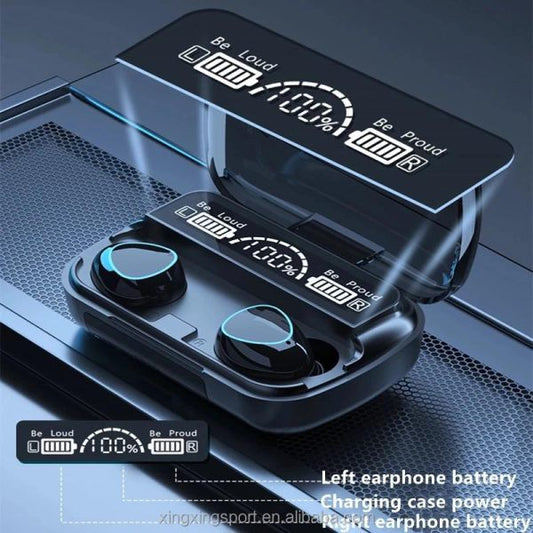 M10 Wireless Bluetooth Earbuds with Power Bank Case - Hi-Fi Stereo & Waterproof Earphones for Android & iPhone